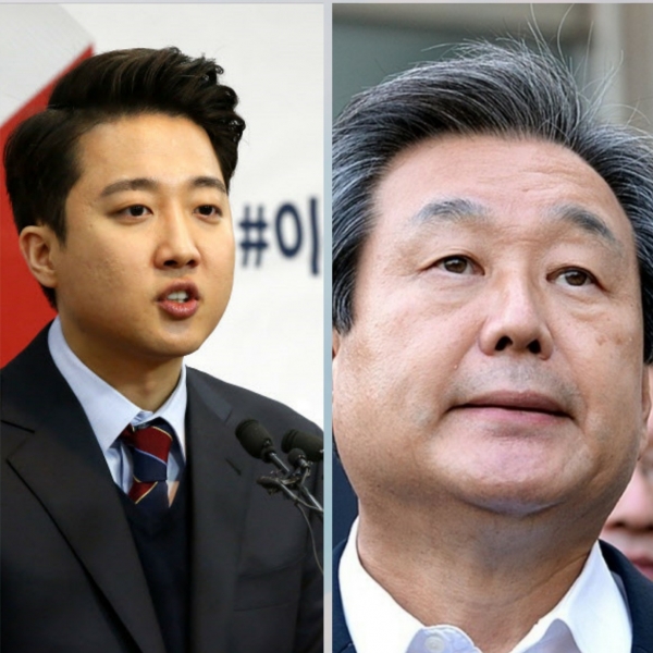 이준석 국민의힘 당 대표 후보와 김무성 전 의원.